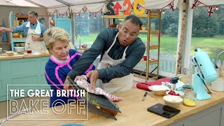 Krishnan GuruMurthys cake turning disaster  The Great Stand Up To Cancer Bake Off [upl. by Poree639]