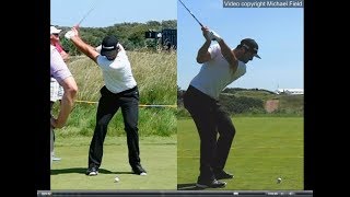 Jon Rahm golf swing  Long Iron faceon amp downtheline July 2017 [upl. by Mikey]