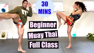 BEGINNER MUAY THAI  Full Class 30 Minutes  No Equipment [upl. by Ohs]