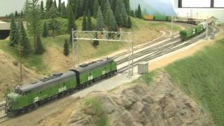 Awesome HO Scale BN Model Train Layout in HD  2212009 [upl. by Cheshire317]