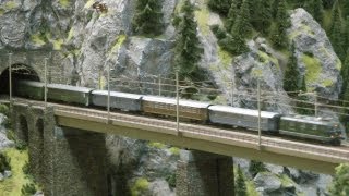 Model Trains at the Gotthard Mountain in Switzerland [upl. by Marquet]