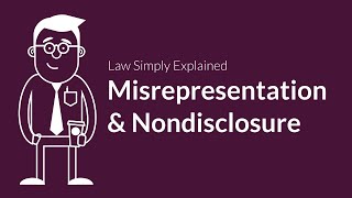 Misrepresentation and Nondisclosure  Contracts  Defenses amp Excuses [upl. by Gradey405]