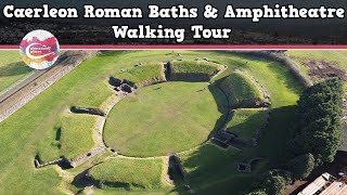 CAERLEON ROMAN BATHS amp AMPHITHEATRE WALES  Walking Tour  Pinned on Places [upl. by Manup]