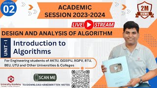 DAA2 Design And Analysis of Algorithms Introduction to DAA  What is Algorithm Characteristic [upl. by Misa]