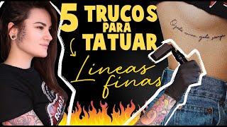 5 TRUCOS 🤯 para TATUAR LÍNEAS finas perfectas ✔️ [upl. by Melisandra]