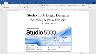 1 Starting A New Studio 5000 Logix Designer Project [upl. by Wartow]