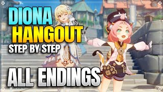 Diona Hangout Event All Endings  Achievements 【Genshin Impact】 [upl. by Waldon]