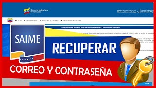 Cómo RECUPERAR Correo Contraseña y Usuario del SAIME en Línea ✅ [upl. by Breger]