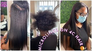 THE BEST MICROLINKS ON NATURAL 4C HAIR  Kinky Straight Itips Hair amp Install  Styled By Nickitta [upl. by Entsirhc490]