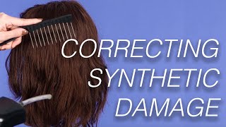 Correcting Synthetic Wig Damage  Wigs 101 [upl. by Omrellug]