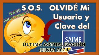 🥇 cómo Recuperar 💥 CORREO usuario y 💥 CLAVEcontraseña del ✅SAIME  FÁCIL Y 🚀 RÁPIDO  2021 [upl. by Demakis190]