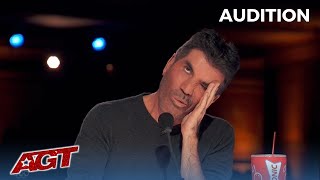 US Marine Drummer quotDrumstickquot Gets BUZZED OFF Stage on Americas Got Talent [upl. by Viking]