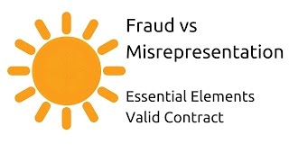 Fraud vs Misrepresentation  Other Essential Elements of a Valid Contract  CA CPT  CS amp CMA [upl. by Lange]