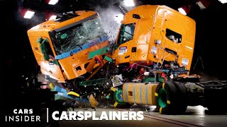 How Semitrucks Are Crash Tested  Carsplainers  Insider Cars [upl. by Fachini]